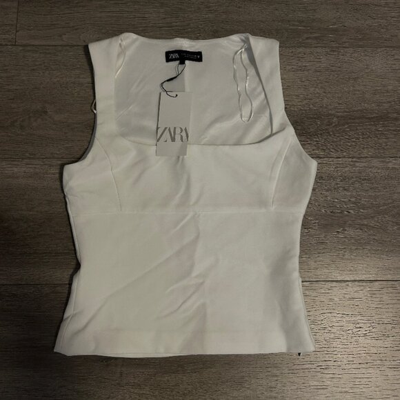 Zara White Top Size M (Tags Attached) - Picture 1 of 2